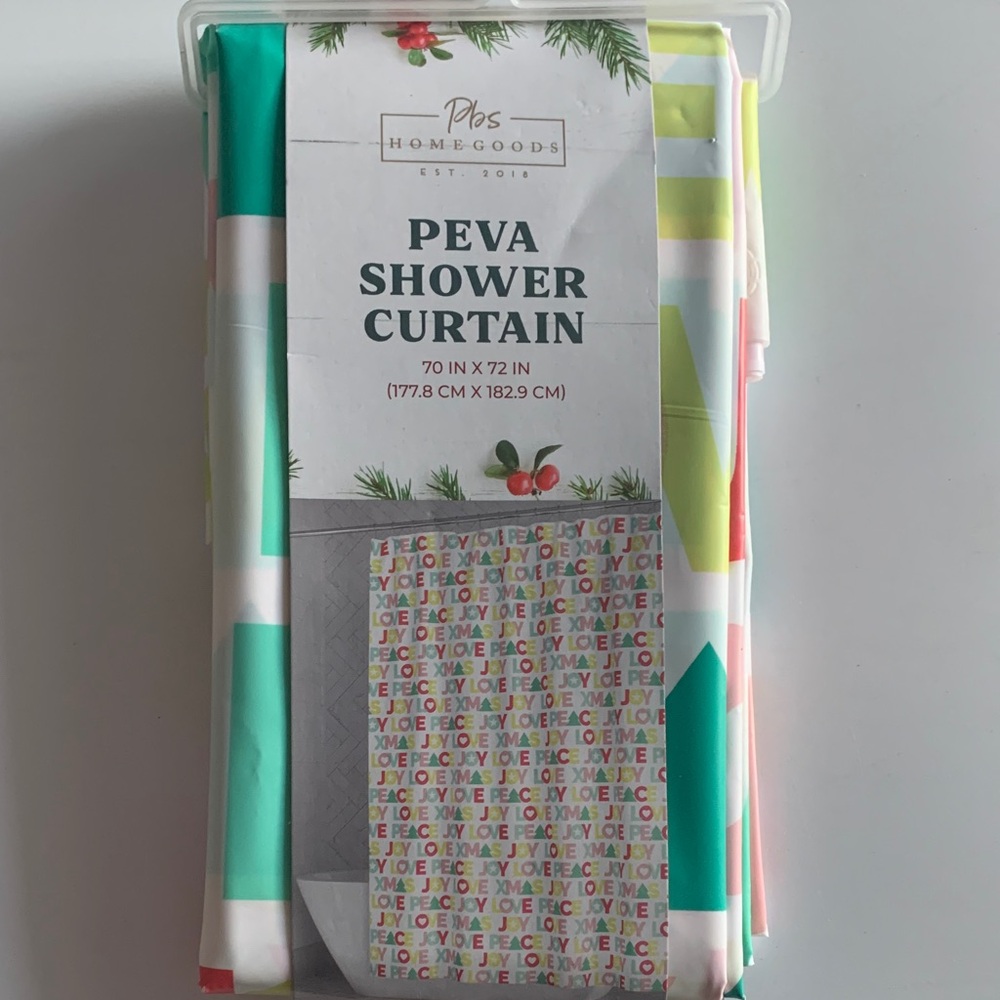 Christmas Multicolor PEVA Shower Curtain